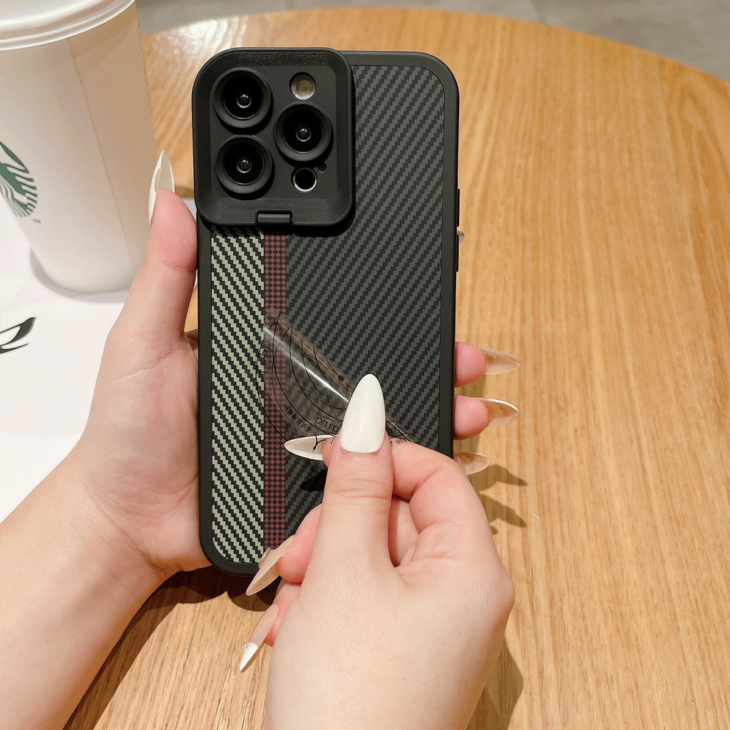 Boîtier de téléphone magnétique en fibre de carbone