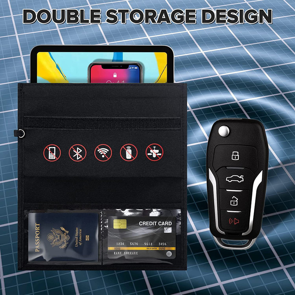 Téléphone portable Signal anti-radiation Sac de blindage Protecteur de clé de voiture
