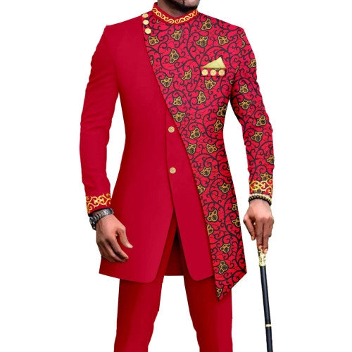 Costume deux pièces pour hommes africains Slim L