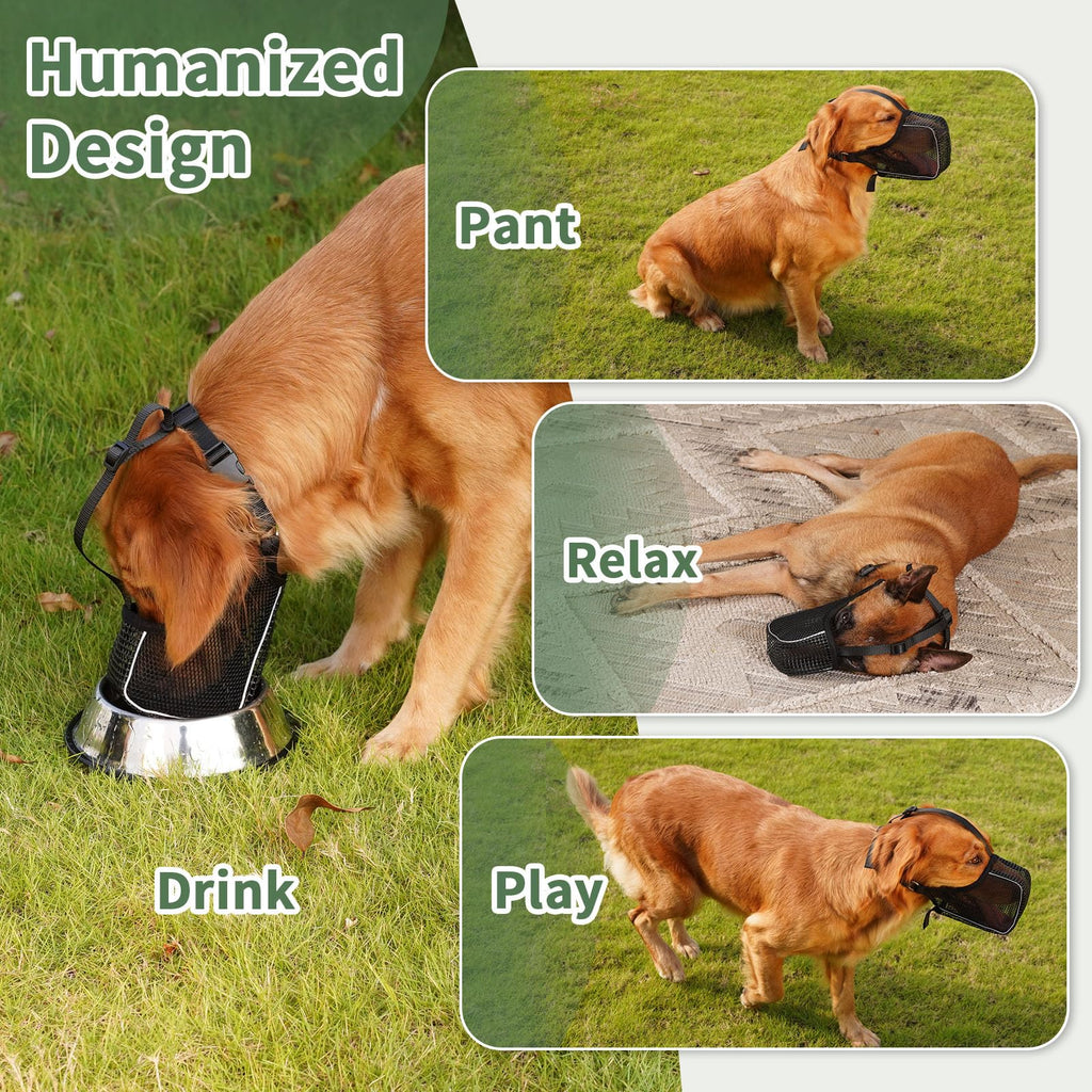 Muselière de Chien Mesh avec Panting Room pour grands chiens moyens Anti Scaveging Chewing Manger