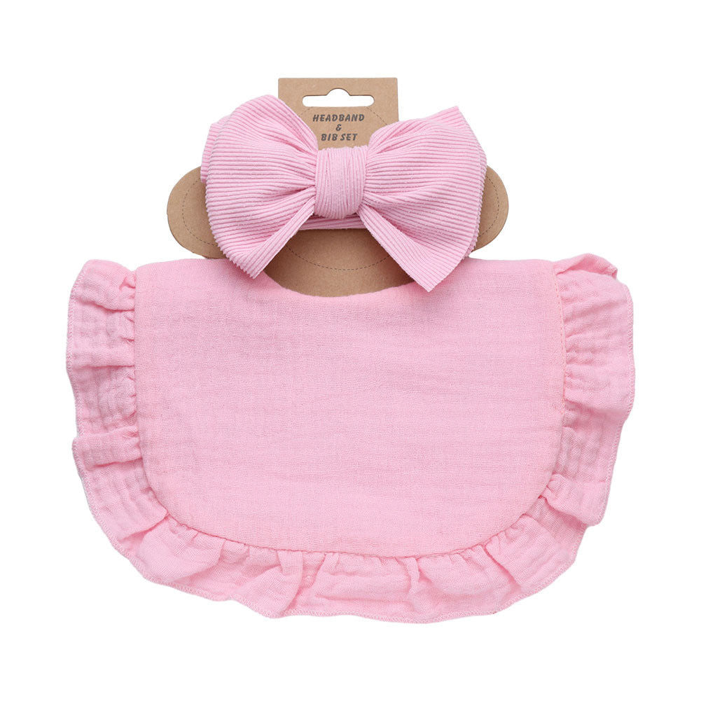 Pure Color Ruffles Serviette Salive pour Enfants
