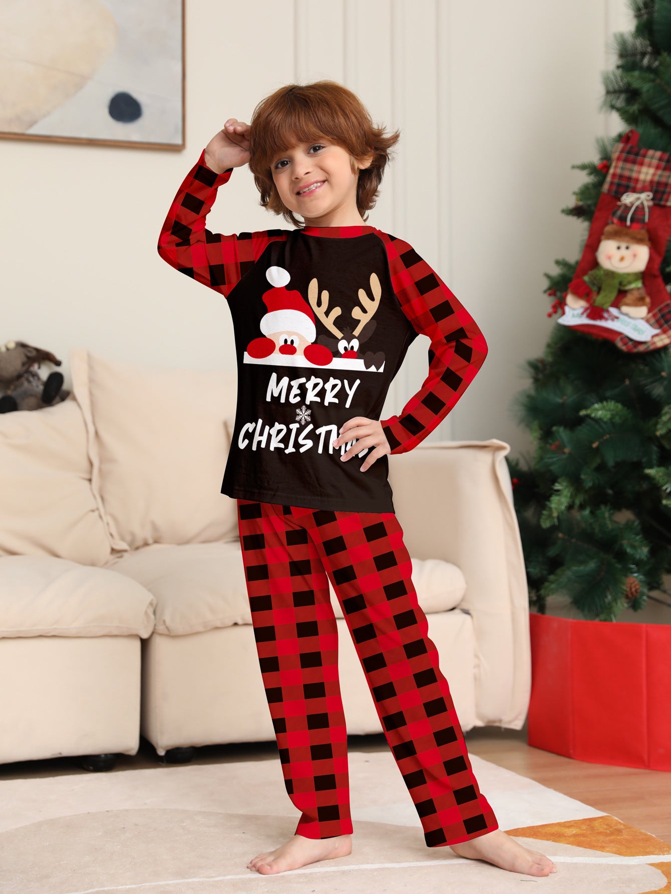 Lettres mignonnes Imprimées Costume parent-enfant de Noël