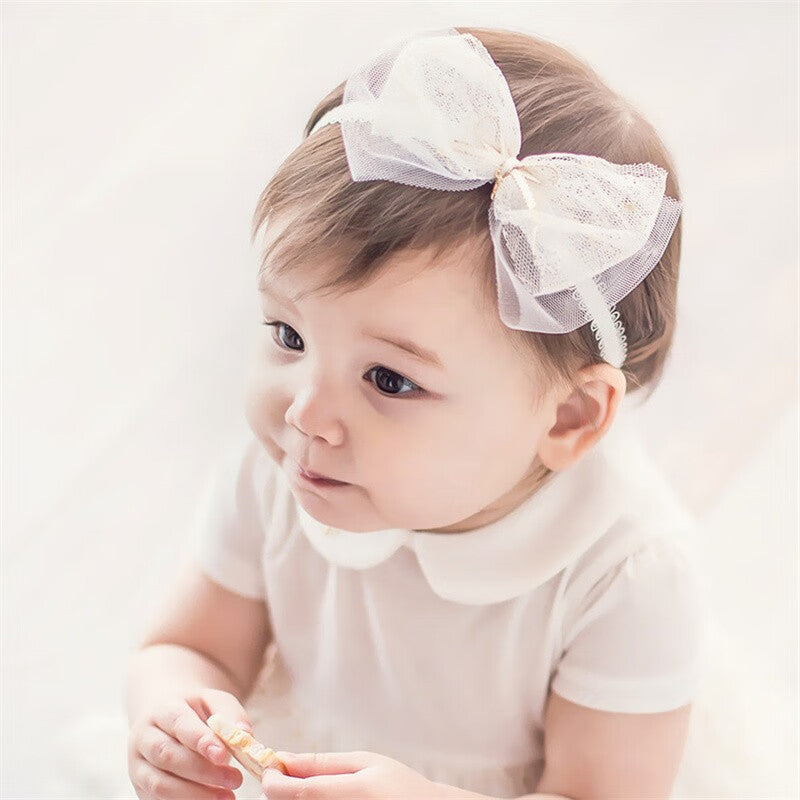 Bébé Filles Mignon Bow-noeud Bandeau de tête Soft Dentelle Bandeau de cheveux floral Nouveau-né Bébé Tout-petits Enfants