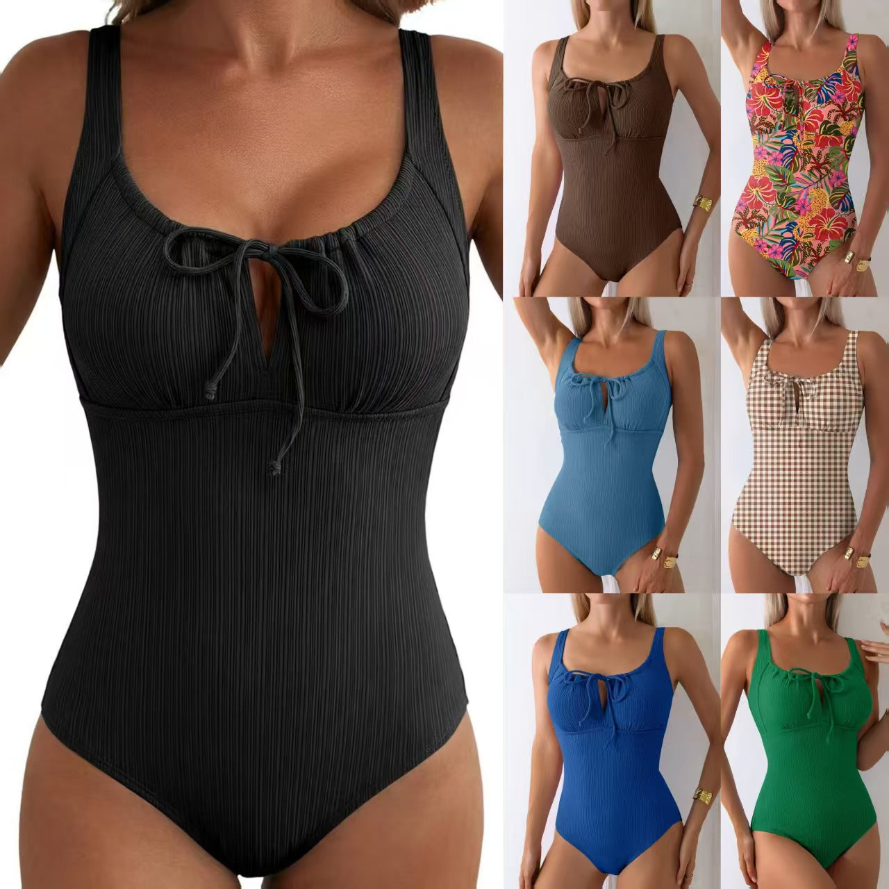Maillot de bain texturé avec tummy-control
