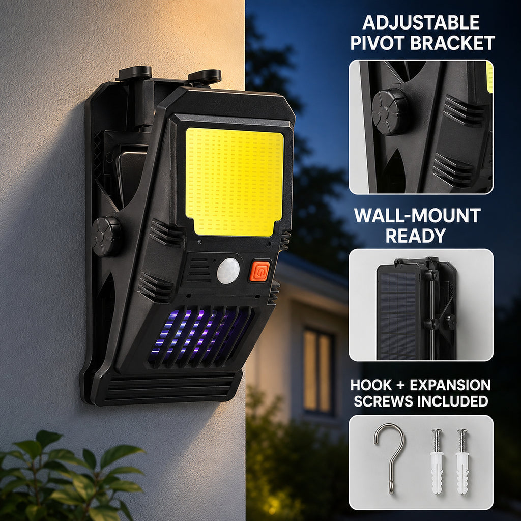 Solar Powered Rechargeable Motion Sensor COB Garden Light W7104 2 For Yard Decoration LED