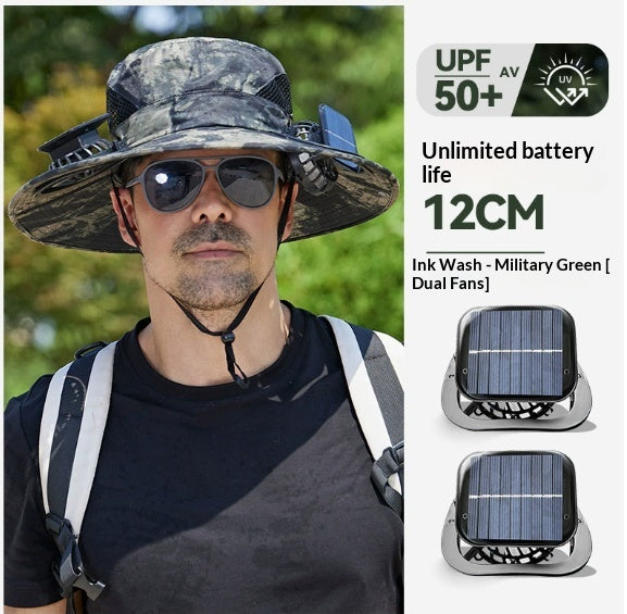 Chapeau d'éventail de pulvérisation Cooling Sunshade Chapeau Fisherman