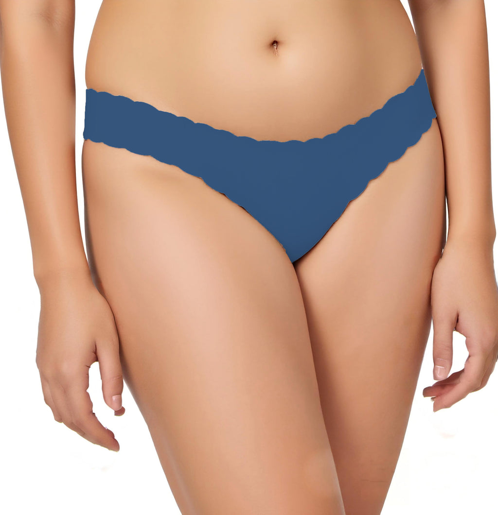 Thong à basse taille sans couture Wavy Lace