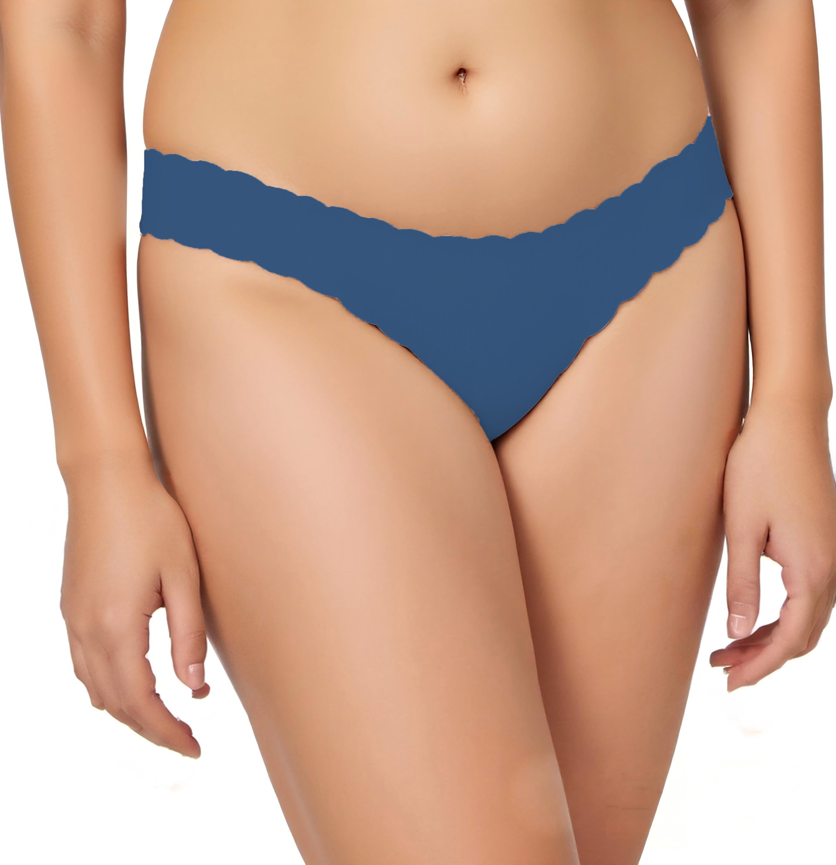 Thong à basse taille sans couture Wavy Lace