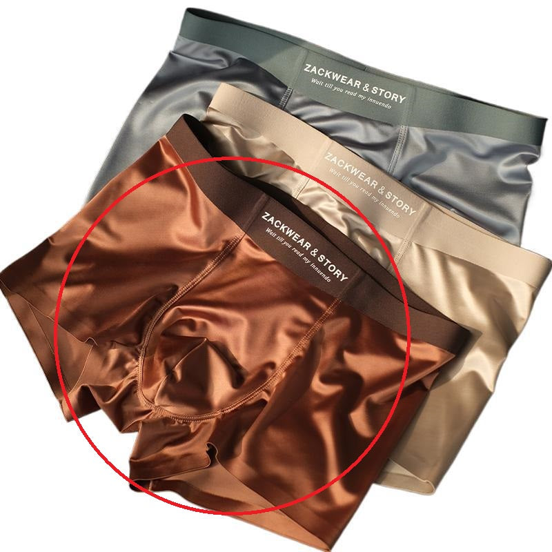 Sous-vêtements en soie de glace pour hommes de luxe Satin Light