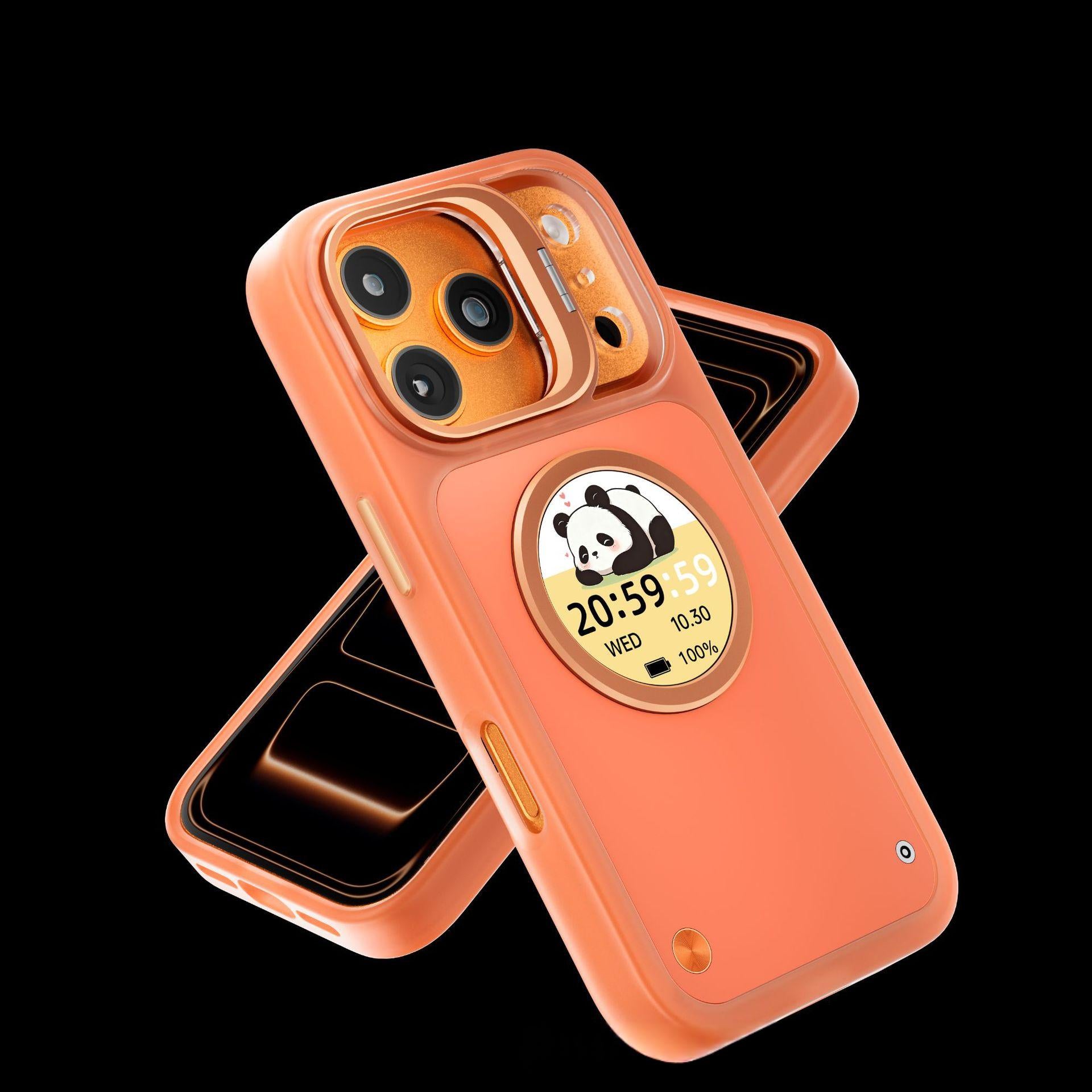 Boîtier de téléphone intelligent à écran rond en fibre de carbone