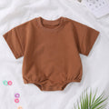 Romper en coton biologique à manches courtes