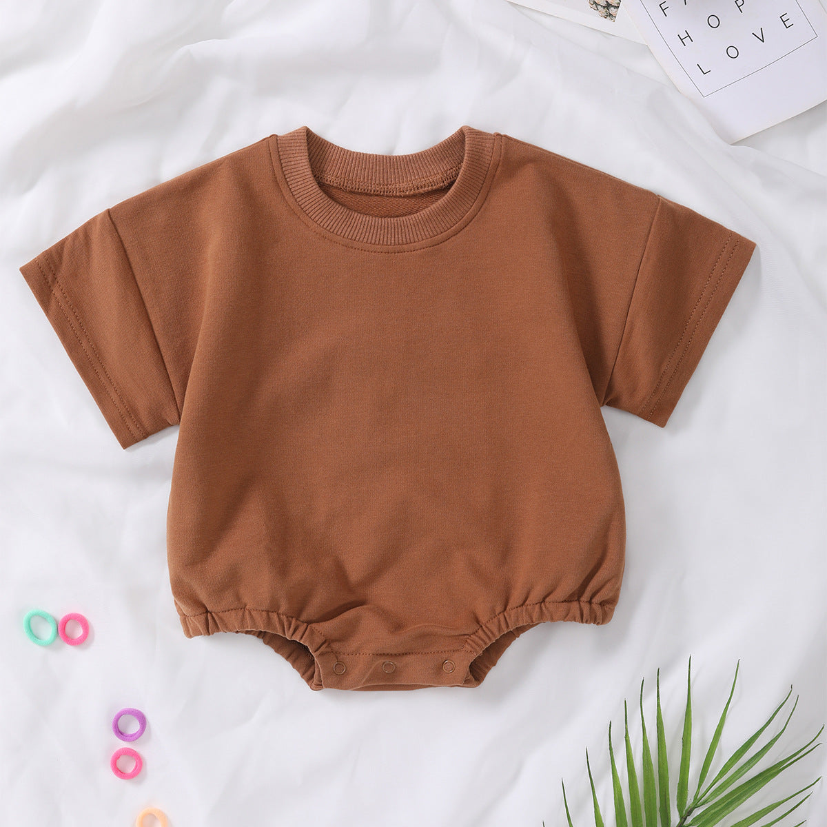 Romper en coton biologique à manches courtes