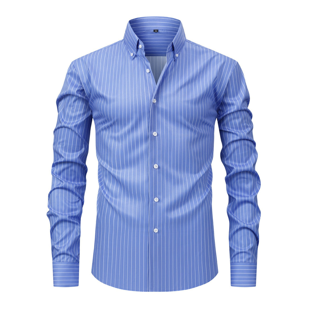 Chemise à manches longues à rayures numériques à quatre voies Jiana