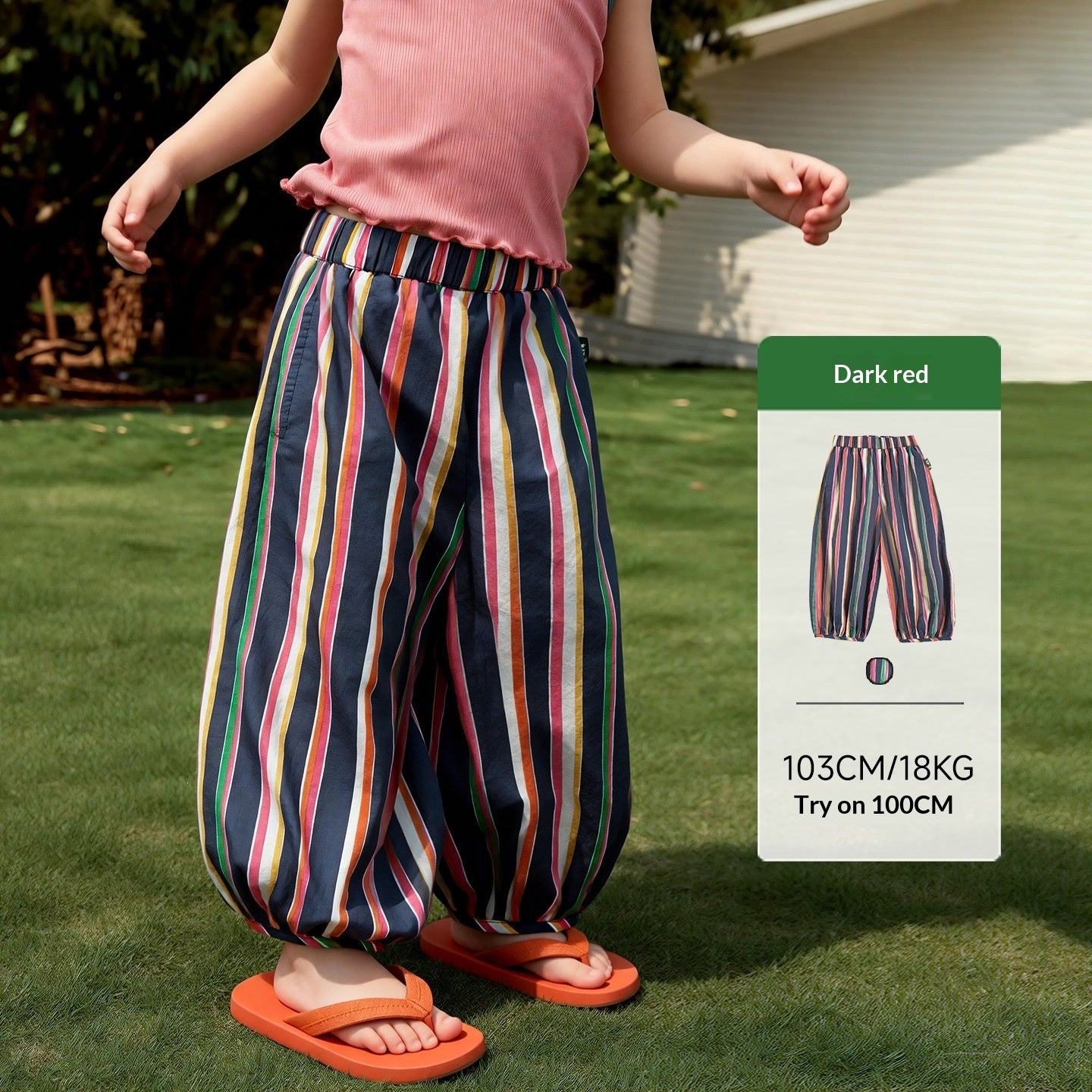 Arrivée enfants Color-Block rayé et Polka-Dot anti-Mosquito pantalons