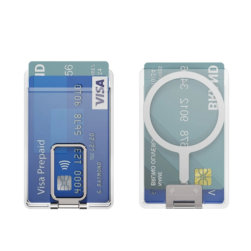 Support transparent porte-carte magnétique