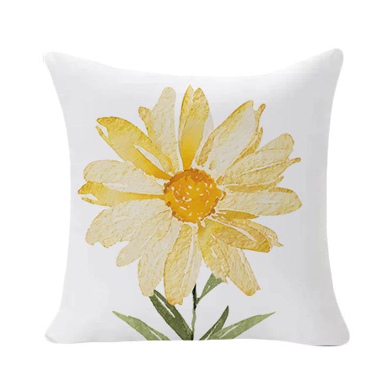 Chic Velvet Plant-Print Home Décor Couverture d'oreiller