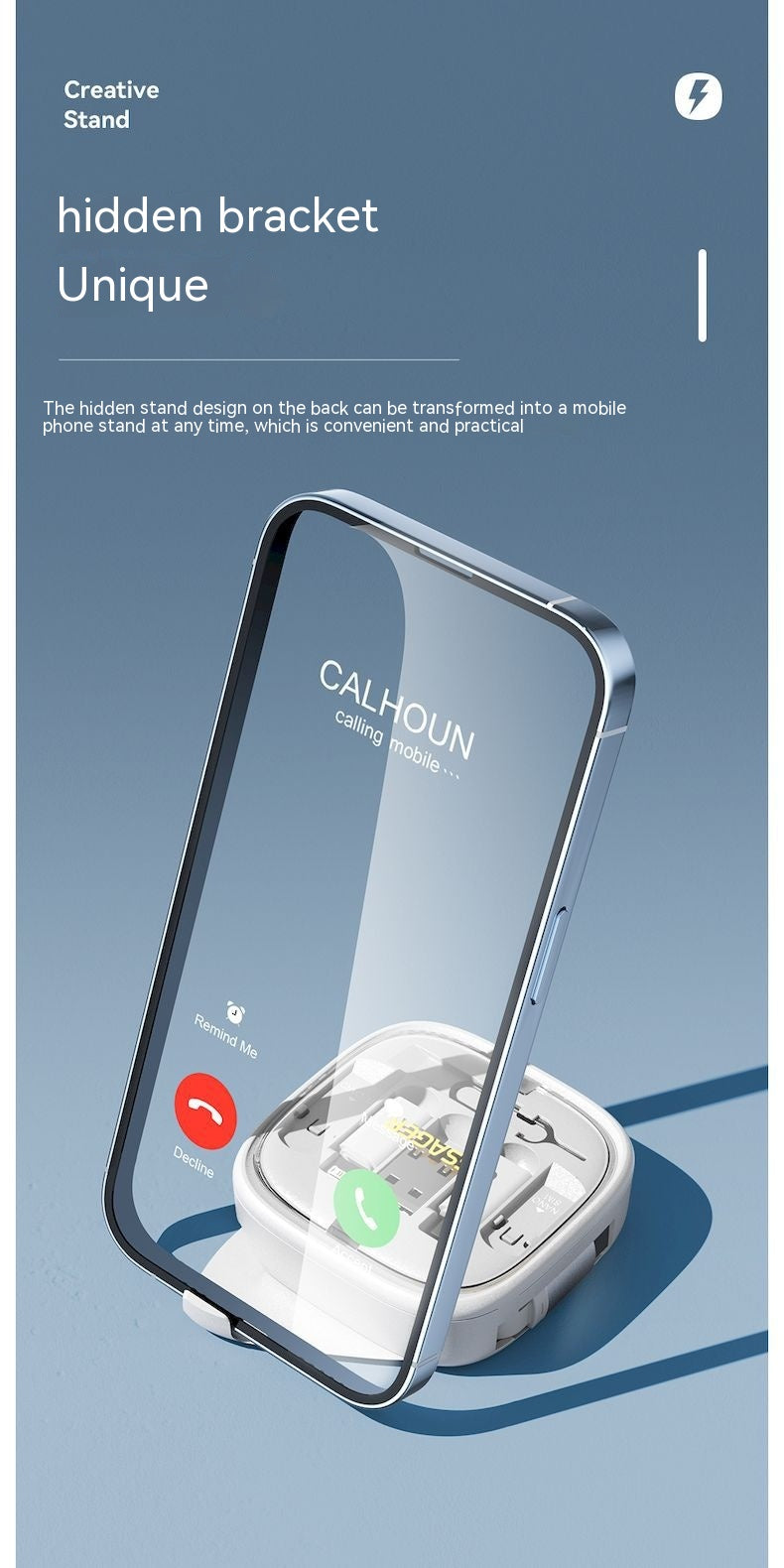 Data Cable Flexible Wire Storage 60W charge rapide Multi-fonction Mobile Téléphone Charger In