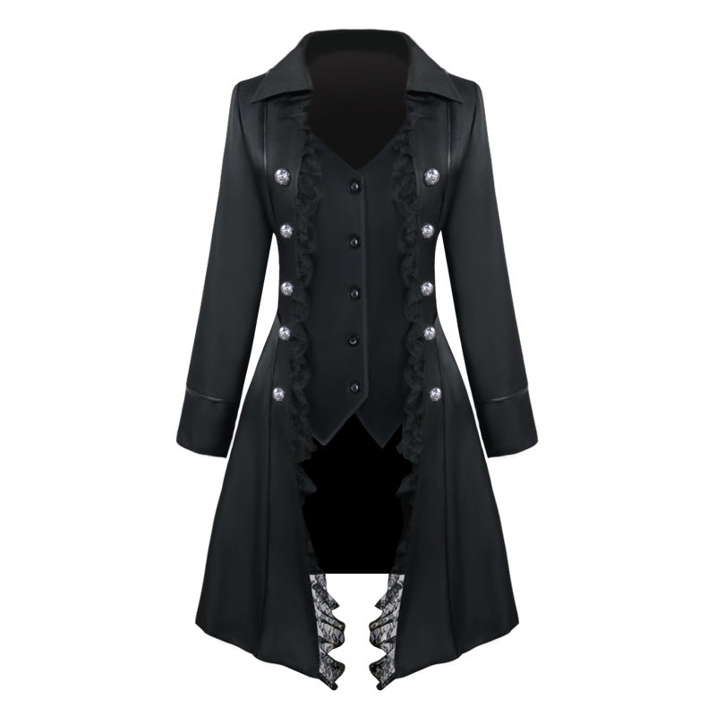 Manteau pour femmes à trois boutons unicolore à manches longues