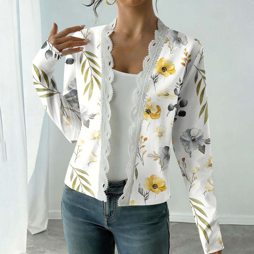 Élégant Cardigan imprimé à manches longues
