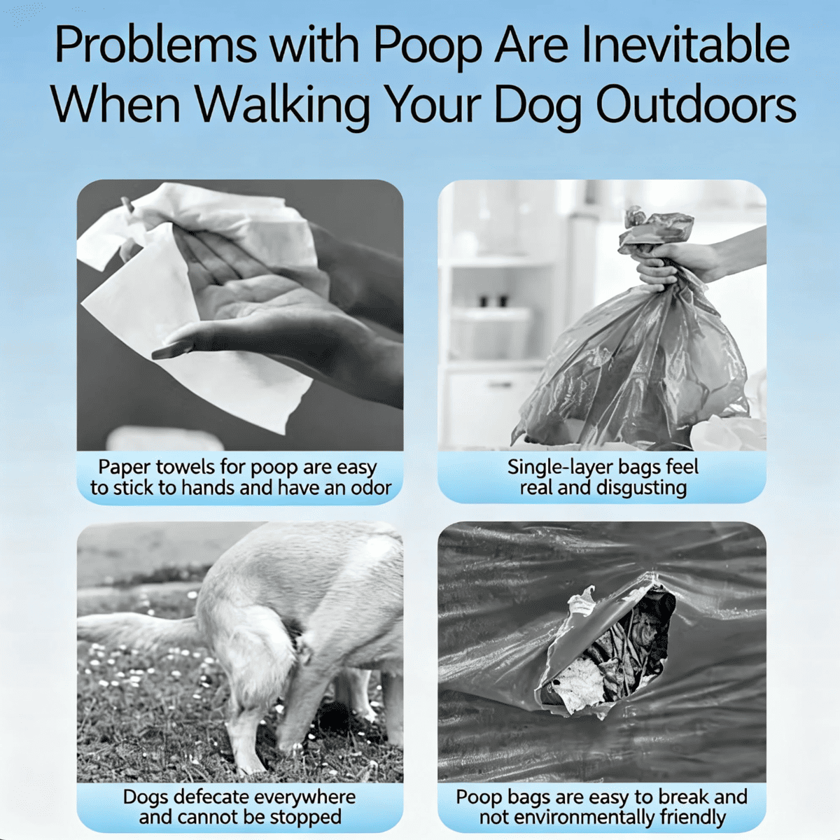 Portable Pooper Scooper avec distributeur de sacs intégré