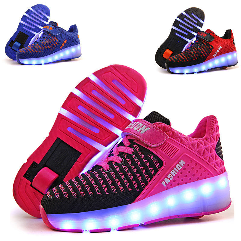 Rechargeable Heelys Patins à roulettes simples pour enfants