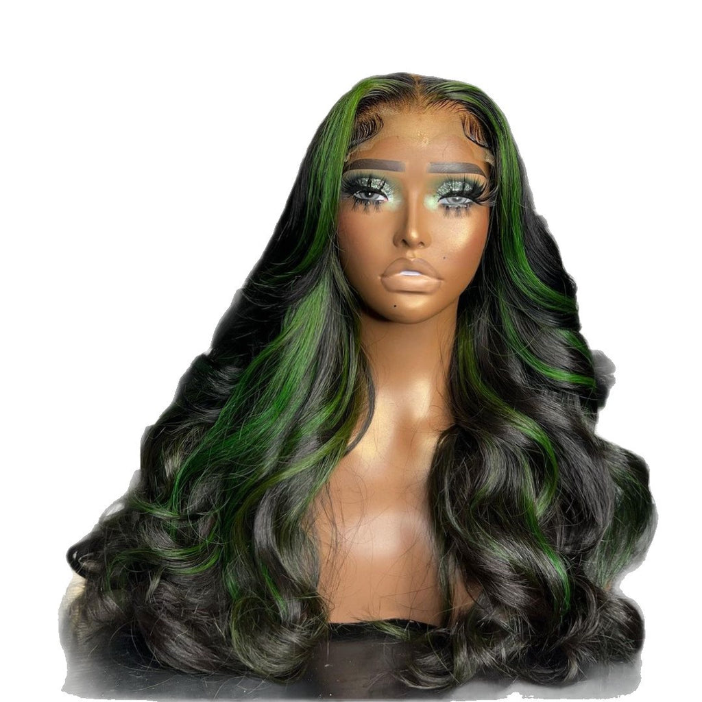 Green Ombre Lace Front Big Wave