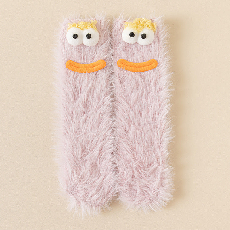 Femmes Quirky Coral Fleece Chaussettes mi-calf