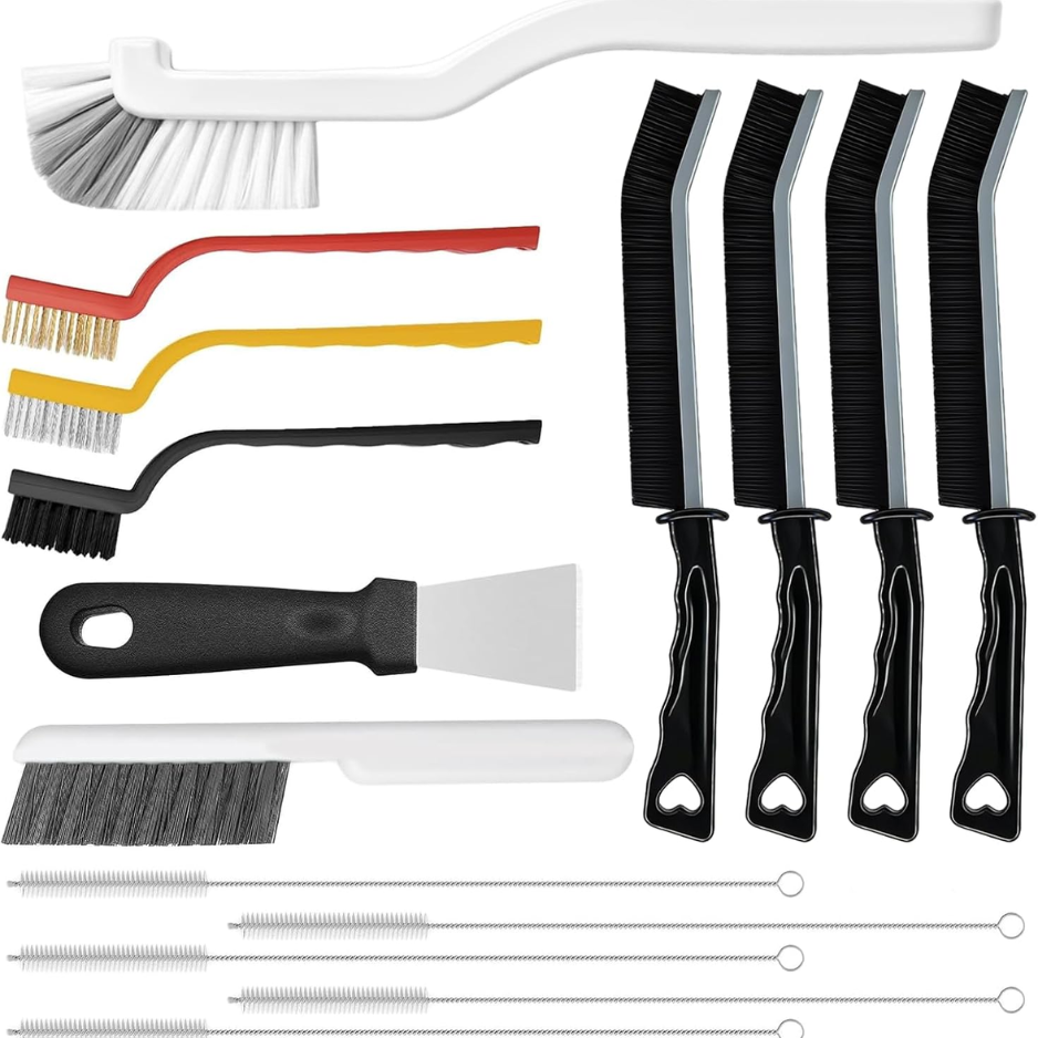 Set de brosses de nettoyage de crevasses de 15 pieces - outil de broyage pour gout