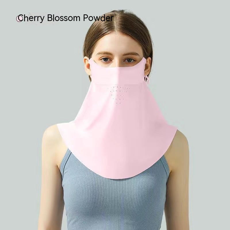 Facekini Masque plein visage écran solaire Respirant mince soie glacée