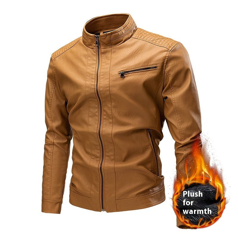 Printemps et automne Casual vêtements en cuir pour hommes couture moto rétro mode cuir