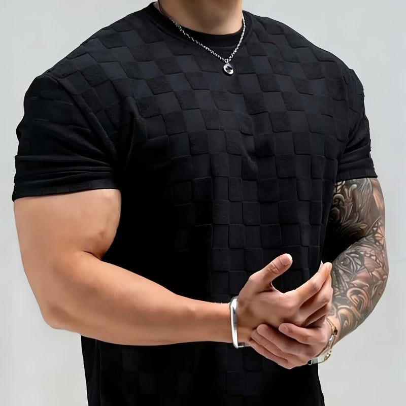 Chemise à manches courtes Jacquard pour hommes