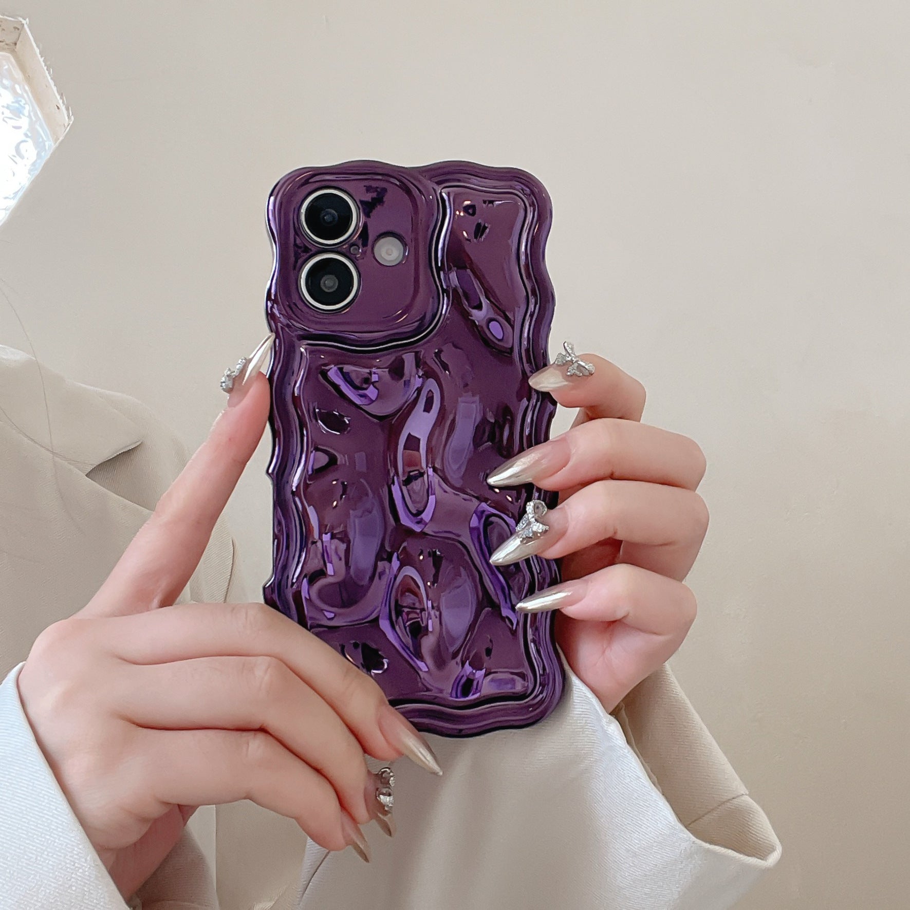 Ins Niche Water Ripple pour 17pro Max Phone Case