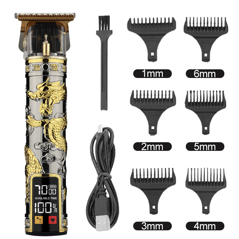Clipper électrique électrique cheveux Cutter Retro huile gravure tête
