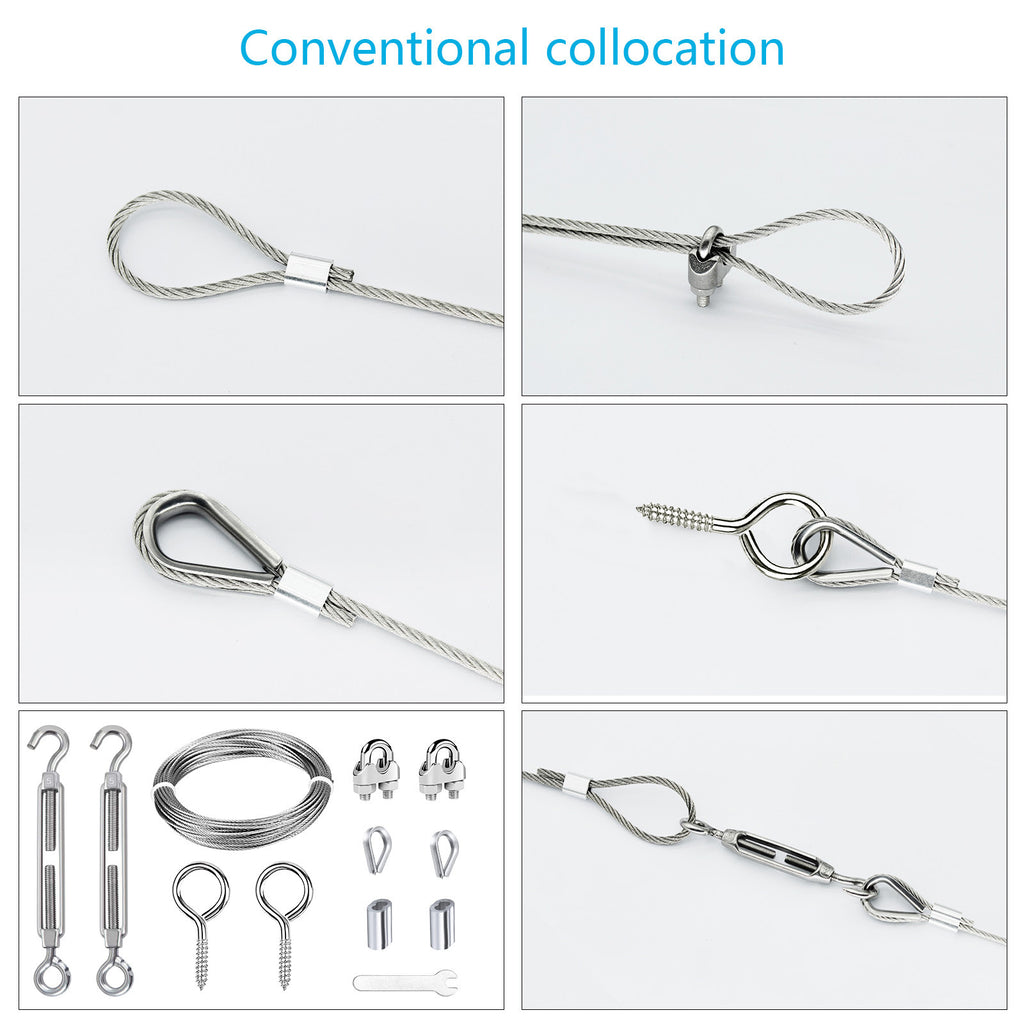 Set de câble en acier 26 pièces avec accessoires pour le travail du câble et fixations—industriel Hardwar
