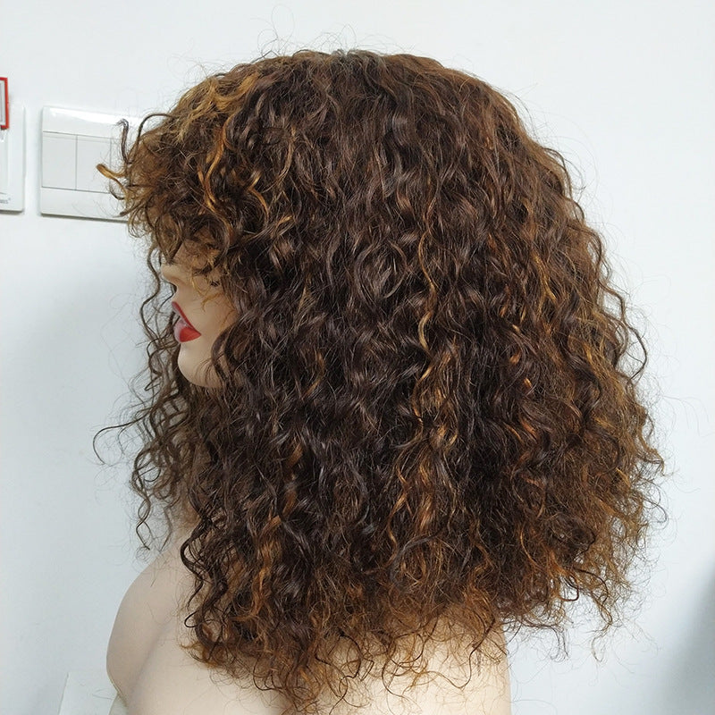 12A Cheveux humains double dessin Bob Perruque