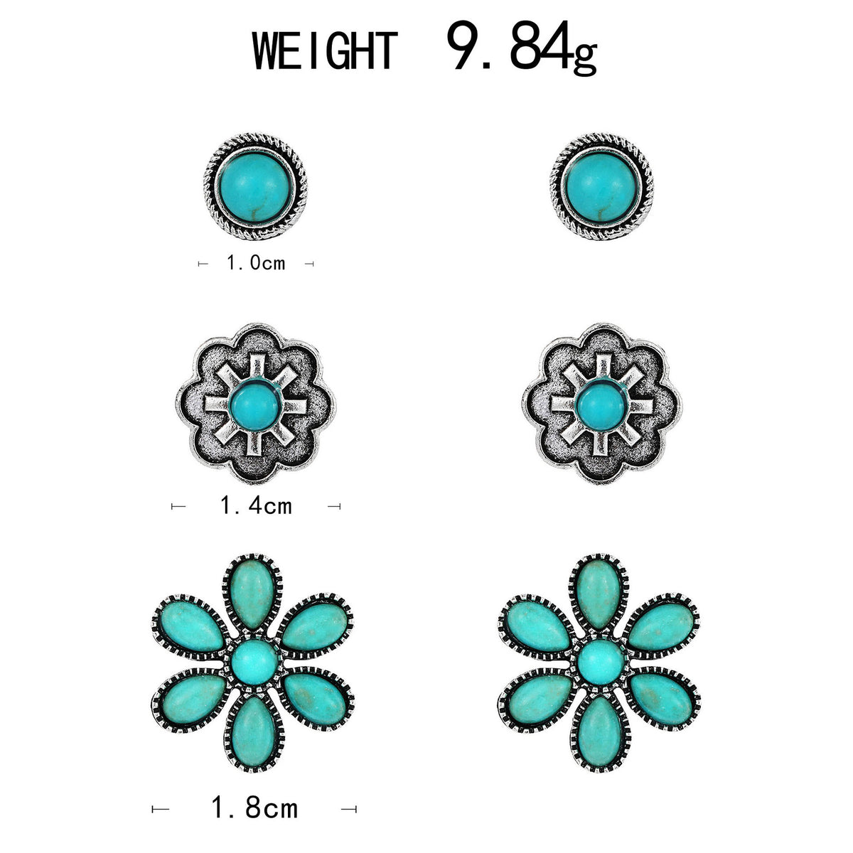 Boucles d'oreilles florales rondes style bohème rétro