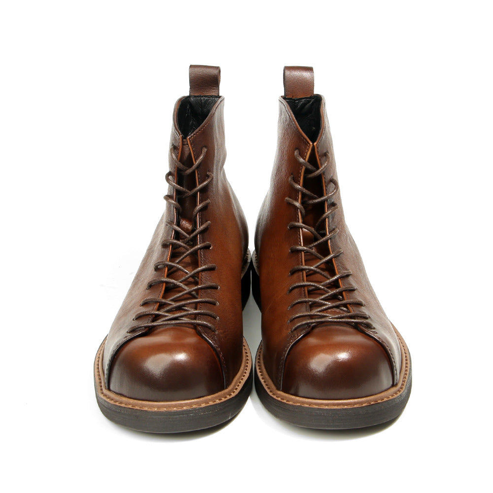 Homme Martin Bottes Amekaji travail véritable en cuir style vintage