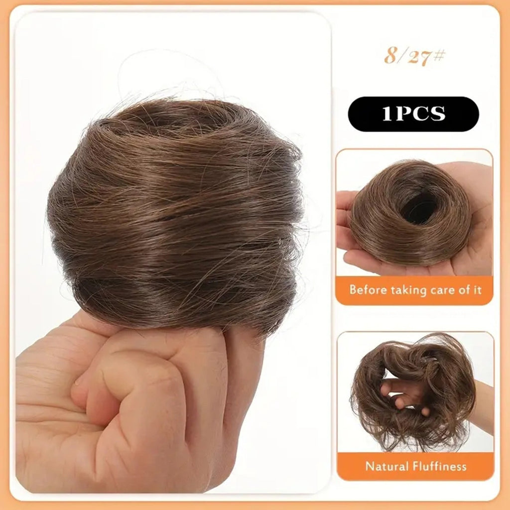 Simulation de boucles de cheveux féminines avec perruque et bande de caoutchouc