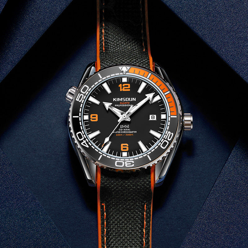 Montre mécanique bas transparent creux lumineux hommes