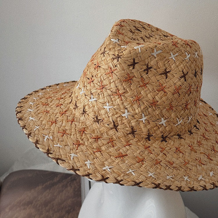 Rétro Personnalité Western Cowboy Style Chapeau de paille