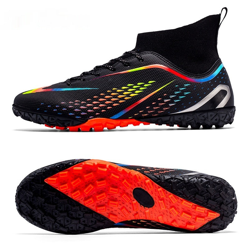 Chaussures de football pour enfants TF Broken Nail High-top Respirant