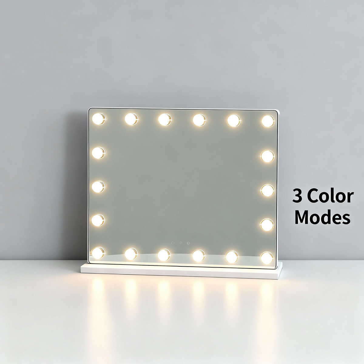 Miroir LED Vanity avec 15 ampoules - Multi Color Lighting Miroir de maquillage rechargeable pour la maison
