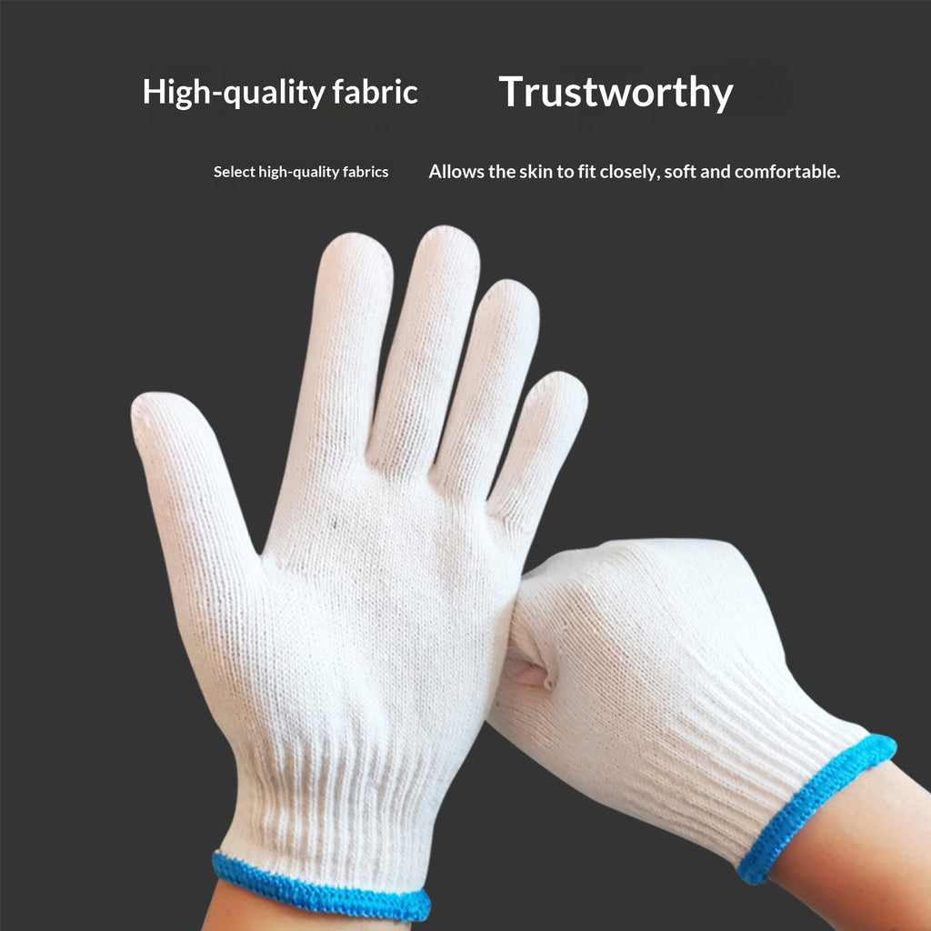 Gants de coton blanc industriel non glissants