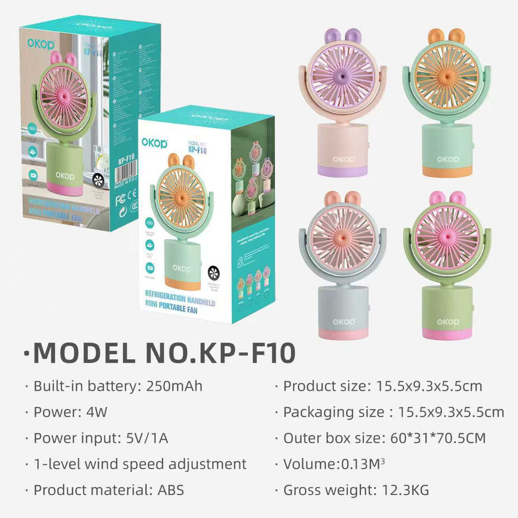 KP-F10 Portable de bureau portatif Mini ventilateur à faible bruit longue durée de vie de la batterie vente à chaud Bureau F