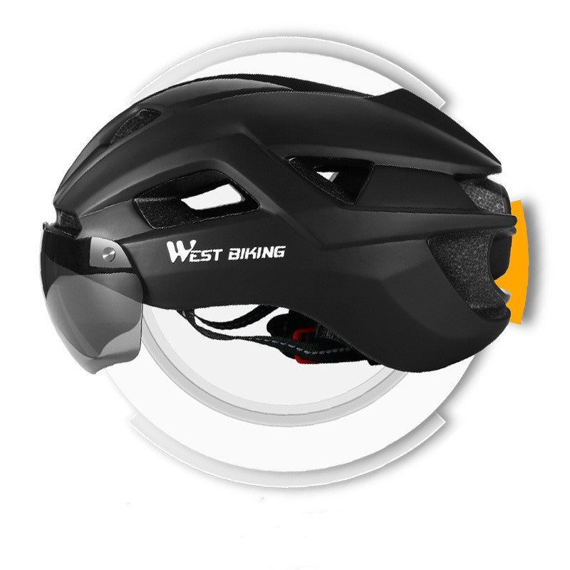 Casque de vélo intégré avec Goggles Casque Mountain Road Bike Équipement de casque