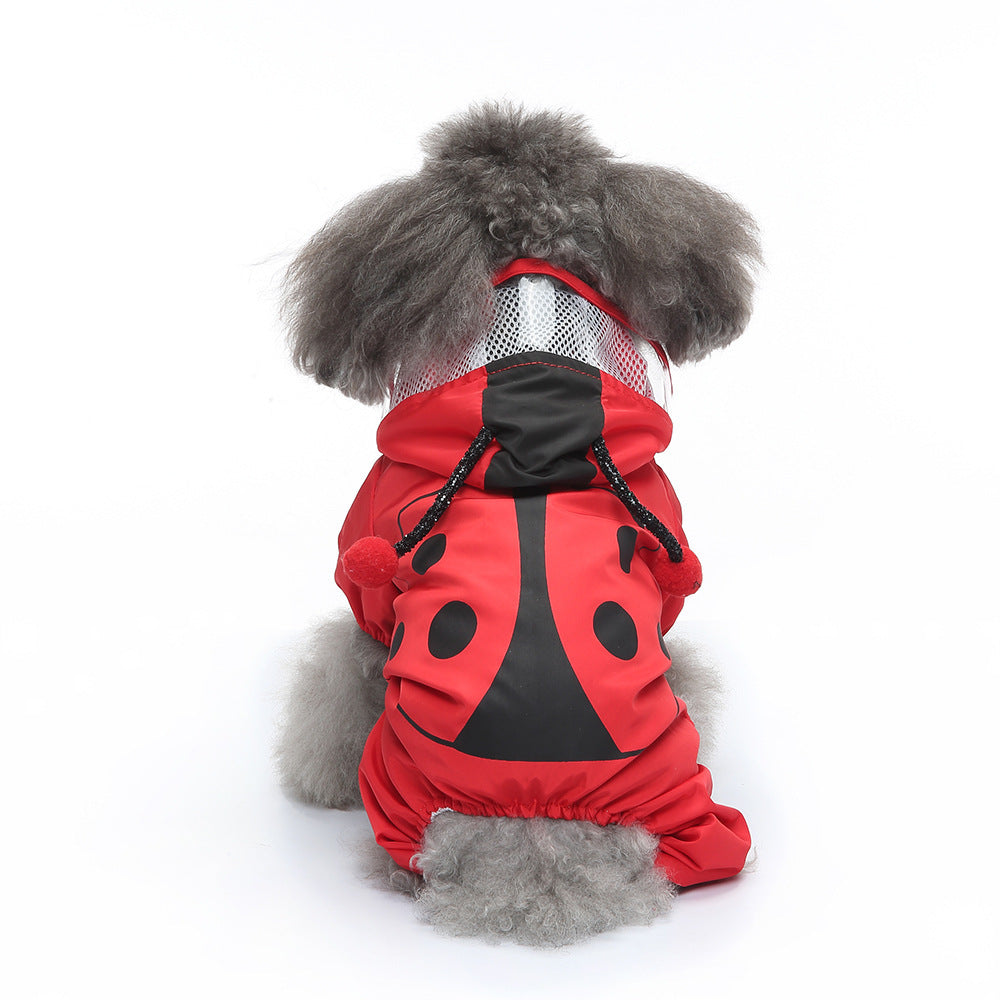 Pet Sound Dog Raincoat à quatre pattes Reflective Raincoat Pattern Dog Four Seasons Universal