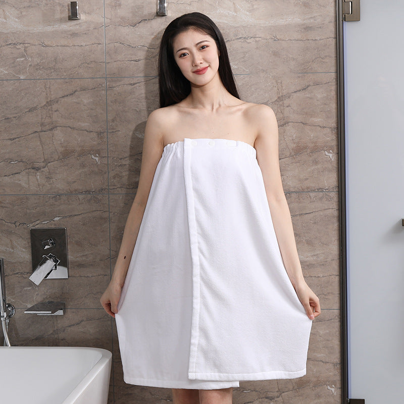 Serviette de bain en coton à dessus de tube avec des snaps cachés