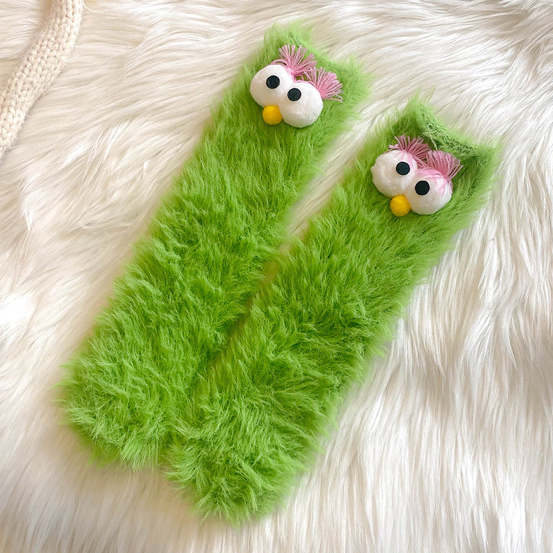 Femmes Quirky Coral Fleece Chaussettes mi-calf
