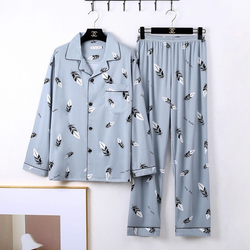 Hommes Minimalist Long Sleeve Loungewear Pajamas