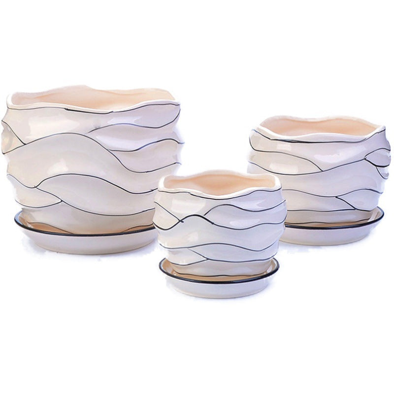 Grand pot de fleurs intérieure personnalisée avec TrayMinimalist DesignParfait pour les suceurs